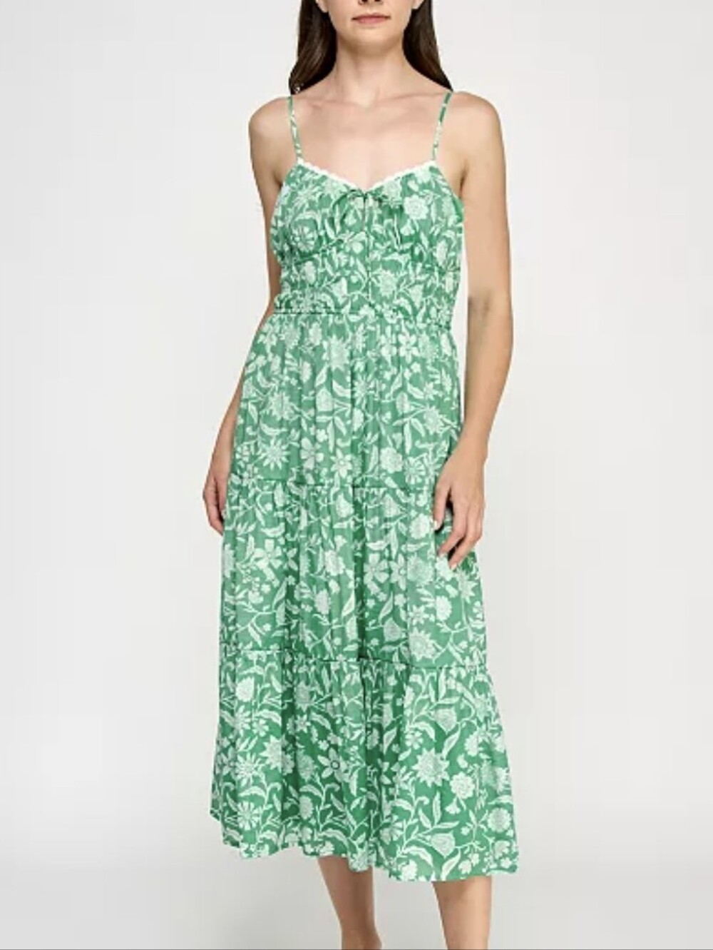Trixxi Green Floral Midi Dress